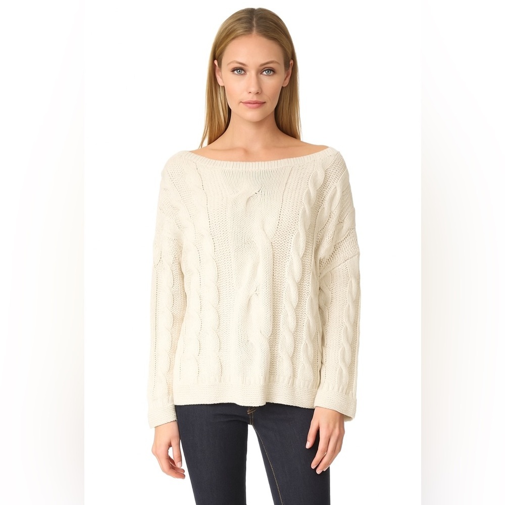 Chico's Off White Cable Cozy Sweater Size 1 or Medium